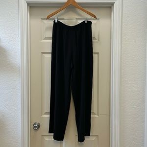 Eileen Fisher Straight Silk Pant Black M NWT